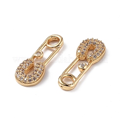 Brass Micro Pave Clear Cubic Zirconia Pendants&nbsp;KK-E068-VF262
