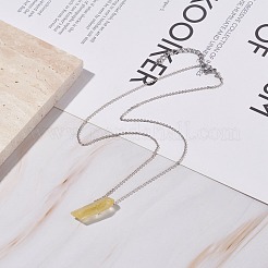 Natural Quartz Crystal Nuggets Pendant Necklace with 304 Stainless Steel Cable Chains&nbsp;NJEW-JN03844
