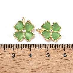 Brass Micro Pave Cubic Zirconia Pendants&nbsp;KK-G557-28KCG