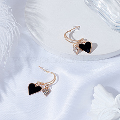 1 Pair Alloy Rhinestone Dangle Stud Earrings&nbsp;EJEW-LP0003-74C