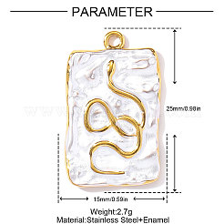 304 Stainless Steel Enamel Pendants&nbsp;STAS-OY002-30G
