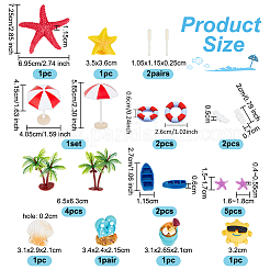 22Pcs 12 Styles Mini Resin Ornaments&nbsp;DJEW-OC0001-55