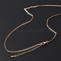 Brass Curb Chains Necklaces for Women&nbsp;NJEW-D302-39RG