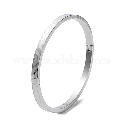 3Pcs 3 Color 304 Stainless Steel Grooved Bangles Set&nbsp;BJEW-F464-01