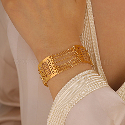 Hollow Brass Wide Link Bracelets for Women&nbsp;MB3703