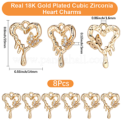 8Pcs Brass Micro Pave Cubic Zirconia Pendants&nbsp;KK-BBC0025-39