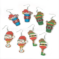 4Pair Christmas Iron Dangle Earrings for Women&nbsp;EJEW-TA00594
