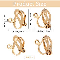 80Pcs 304 Stainless Steel Clip-on Earring Findings&nbsp;STAS-SP0001-25G