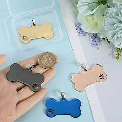 4Pcs 4 Colors 201 Stainless Steel Big Pendants&nbsp;FIND-GF0007-87