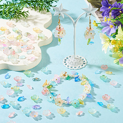 200Pcs 2 Styles Acrylic Leaf Charms & Flower Bead Caps Sets&nbsp;MACR-TA0002-91