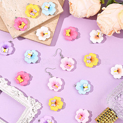 24Pcs 6 Colors Opaque Resin Pendants&nbsp;RESI-SC0006-47
