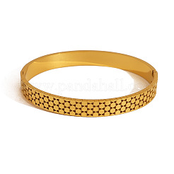 304 Stainless Steel Hollow Honeycomb Hinged Cuff Bangles for Women&nbsp;WG2AC81-01