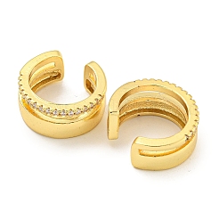 Brass Micro Pave Cubic Zirconia Cuff Earrings&nbsp;EJEW-C104-096G