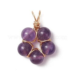 Natural Rose Quartz/Amethyst/Carnelian/Green Aventurine/Quartz Round Beaded Pendants&nbsp;PALLOY-JF03468