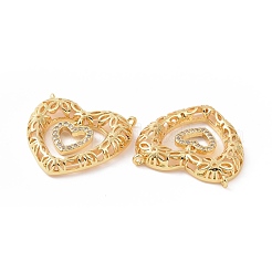 Brass Micro Pave Cubic Zirconia 2-Loop Pendants&nbsp;ZIRC-P106-29G