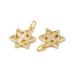 Brass Micro Pave Cubic Zirconia Pendants&nbsp;KK-B083-25C-G