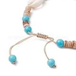 Synthetic Turquoise and Shell Bracelets&nbsp;BJEW-JB11510-01