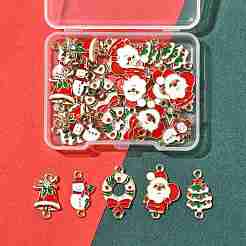 30Pcs 5 Styles Christmas Alloy Enamel Links&nbsp;FIND-FS0004-93