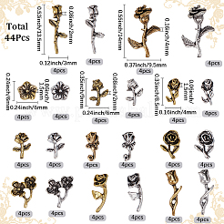 88Pcs 22 Styles Flower Alloy Cabochons&nbsp;FIND-SP0004-78A