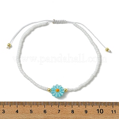 Natural Freshwater Shell & Glass Seed Beaded Adjustable Brecelets&nbsp;BJEW-JB13766
