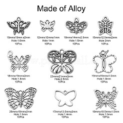 100Pcs 10 Styles Tibetan Style Alloy Pendants&nbsp;TIBEP-CJ0002-87