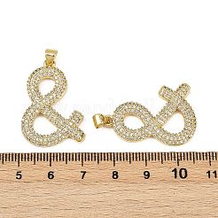 Brass Micro Pave Cubic Zirconia Pendants&nbsp;KK-S526-21G-C