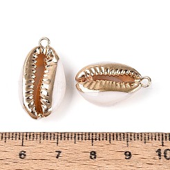 Electroplate Natural Cowrie Shell Pendants&nbsp;SSHEL-T018-14