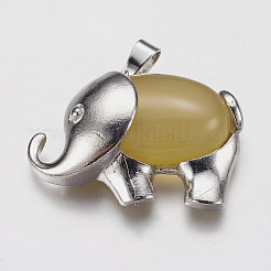 Natural Yellow Agate Pendants&nbsp;G-E462-A06