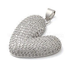 Brass Micro Pave Clear Cubic Zirconia Pendants&nbsp;KK-B094-04P