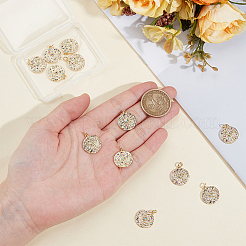 12Pcs Brass Micro Pave Colorful Cubic Zirconia Pendants&nbsp;ZIRC-BBC0003-45
