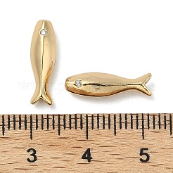 Brass Micro Pave Cubic Zirconia Beads&nbsp;KK-U045-15G