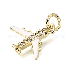Brass Micro Pave Clear Cubic Zirconia Charms&nbsp;CU-CBAEEA8-36G