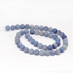 Dyed & Heated Natural Blue Aventurine Round Beads Strands&nbsp;G-O151-03-4mm