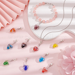 24Pcs 12 Colors Handmade Luminous Lampwork European Dangle Charms&nbsp;PALLOY-AB00086