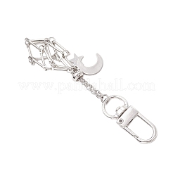 Brass Macrame Pouch Empty Stone Holder Pendant Decoration&nbsp;HJEW-JM03303-02