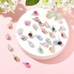 100Pcs 10 Colors Crackle Baking Paint Imitation Jade Glass Charms&nbsp;PALLOY-FS00056