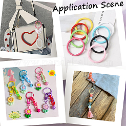 30Pcs 15 Colors Spray Painted Iron Split Key Rings&nbsp;IFIN-SC0001-62