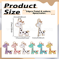 24Pcs 6 Colors Alloy Enamel Pendants&nbsp;ENAM-LP0002-45