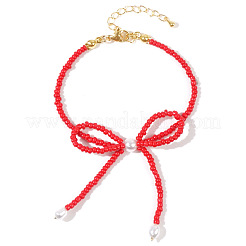 Glass Seed Beaded Bowknot Bracelets for Women&nbsp;ZN6735-1