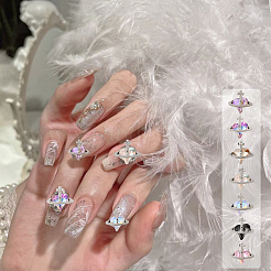 28Pcs 7 Colors Alloy Rhinestone Cabochons&nbsp;MRMJ-GL0001-11