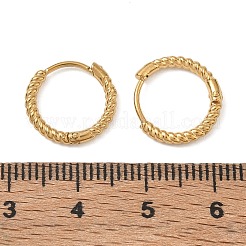 Twist Textured 304 Stainless Steel Huggie Hoop Earrings&nbsp;SA-CBA46AF-27G-02