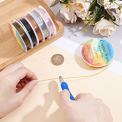 6 Rolls 6 Colors Round Copper Jewelry Wire&nbsp;CWIR-BBC0001-13