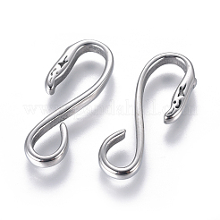 Non-Tarnish 304 Stainless Steel S Hook Clasps&nbsp;STAS-F227-14-P