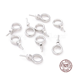 Anti-Tarnish Rhodium Plated 925 Sterling Silver Screw Eye Peg Bails&nbsp;STER-D035-46P