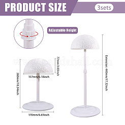 Adjustable Plastic with Lace Cloth Wig Display Stands&nbsp;ODIS-WH0038-213