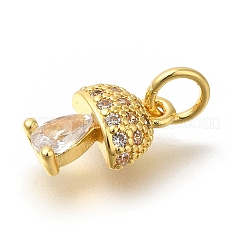 Brass Micro Pave Cubic Zirconia Charms&nbsp;KK-M295-21G