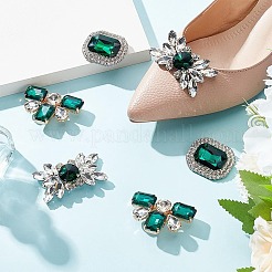6Pcs 3 Styles Alloy Glass Rhinestone Shoe Decoration&nbsp;FIND-AR0005-06