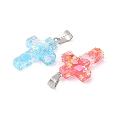 Luminous Resin Sequins Pendants&nbsp;RESI-V006-01B-P