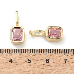 Brass Micro Pave Cubic Zirconia Pendants&nbsp;KK-C252-10G