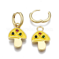 Brass Micro Pave Cubic Zirconia Huggie Hoop Earrings&nbsp;EJEW-T014-27G-05-NF